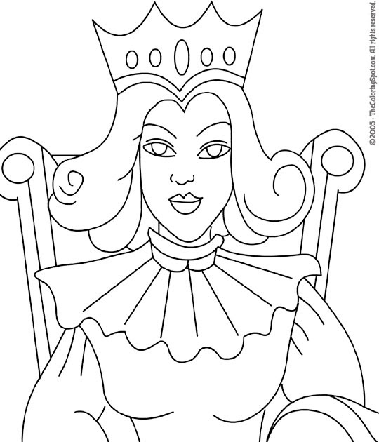 Coloring Page Of A Queen - Queen Elizabeth Ii Free Online Coloring Page