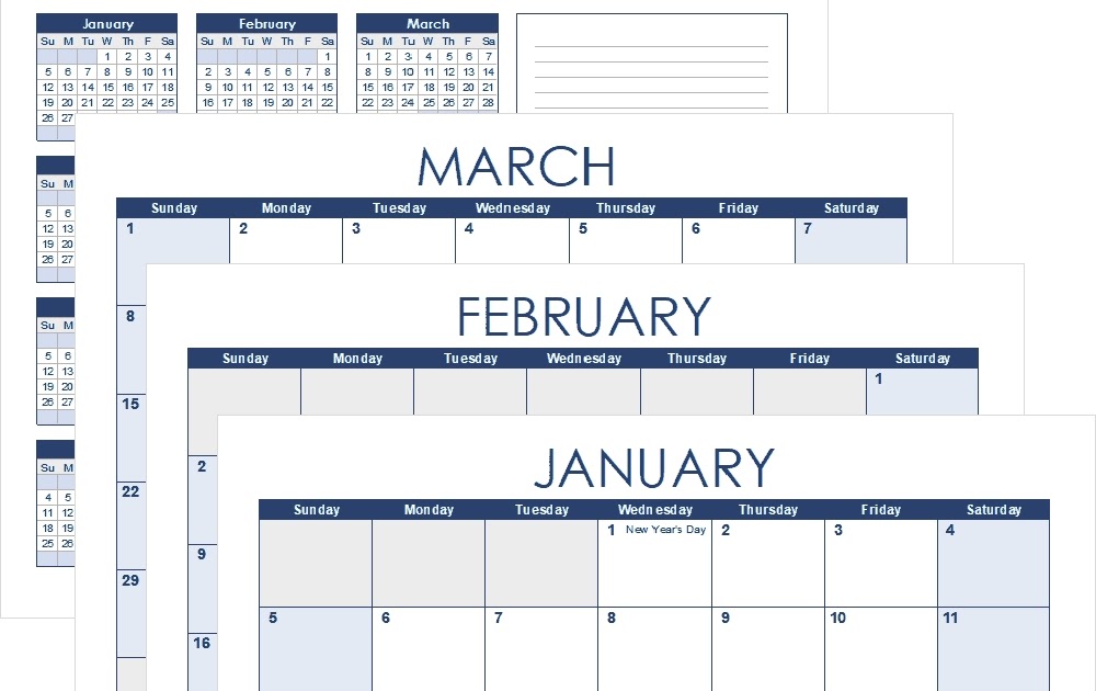 Excel 12 Month Calendar 2021 January 2021 Monthly Calendar