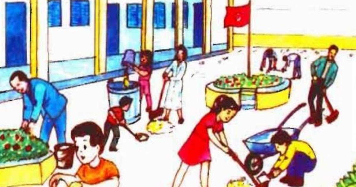 المشاركة في نظافة المدرسة