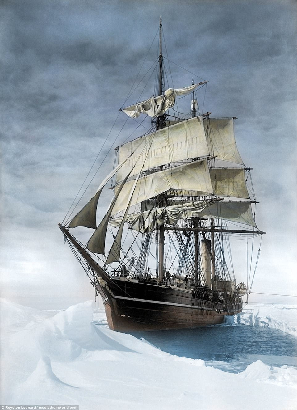 The Terra Nova was described by Scott, who bought it in 1909 for  £12,500, as 'a wonderfully fine ice ship'. And he wrote: 'As she bumped the floes with mighty shocks, crushing and grinding a way through some, twisting and turning to avoid others, she seemed like a living thing fighting a great fight'