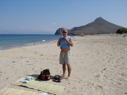 deserted beach on paros