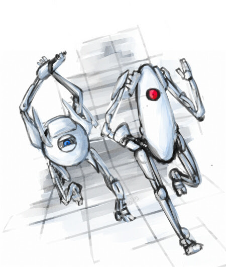 portal 2 atlas and p-body. portal 2 atlas statue. portal 2 atlas and p-body.