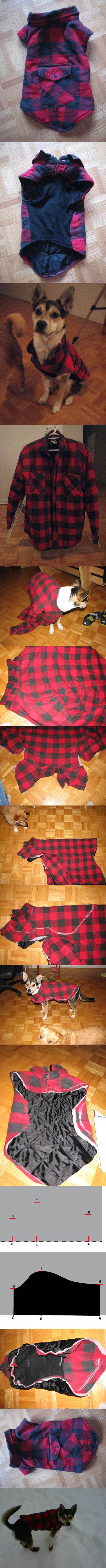 DIY Dog Winter Jacket from Old Shirt 2