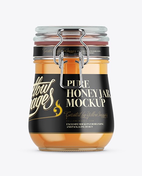 Download Honey Jar with Clamp Lid PSD Mockup Front View - Download ...