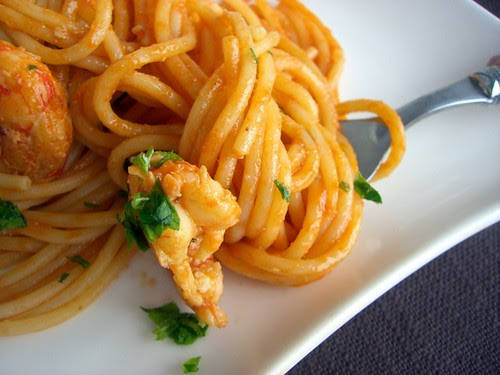 Spaghetti con igamberoni