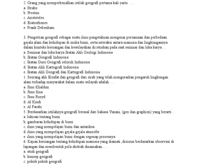 Kunci Jawaban Soal Geografi Kelas 10 Bab 6 - Jurus Soal