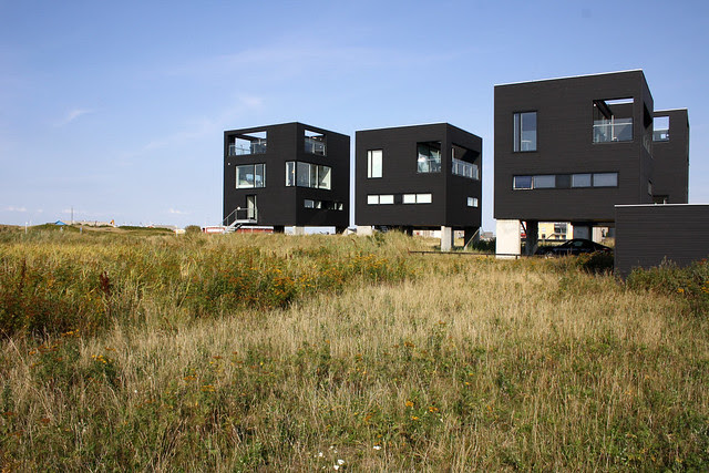Floating cube houses Havneby Rømø island Denmark