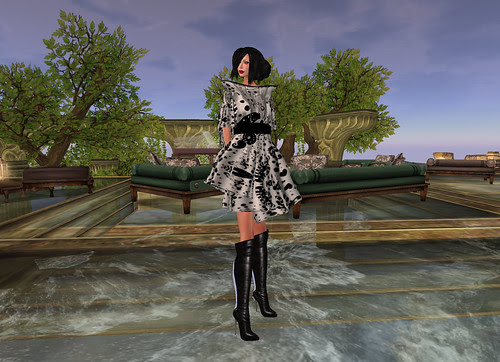 black white lilly dress