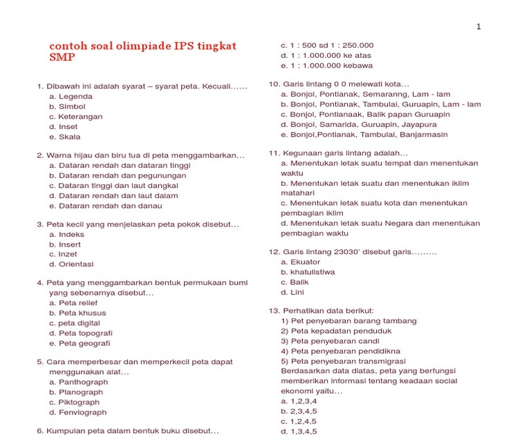Soal Un Geografi Dan Pembahasannya