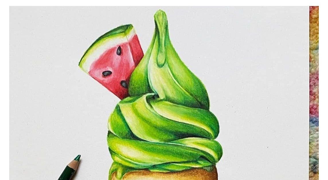 How To Draw Watermelon Ice Cream - biancodiary21