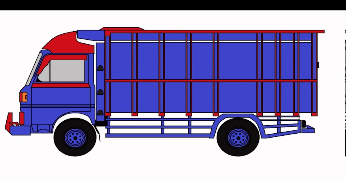 43 Sketsa Gambar Truk Canter Dari Samping