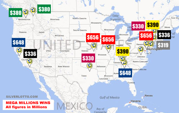 This Fascinating Map Reveals Where The 7 Top Mega Millions This Fascinating Map Reveals Where The 7 Top Mega Millions