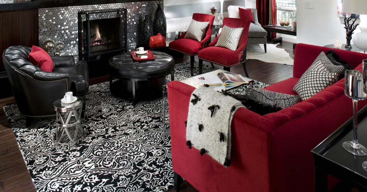 black red white living room ideas