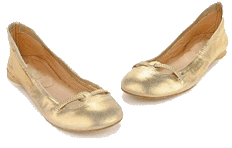 bronze ballerina flats