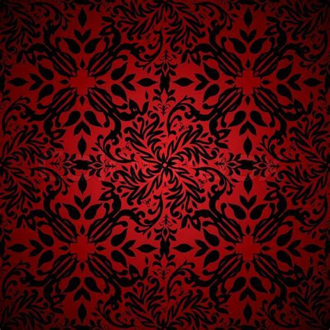 Red and black floral inspired seamless background pattern Red and black floral inspired seamless background pattern