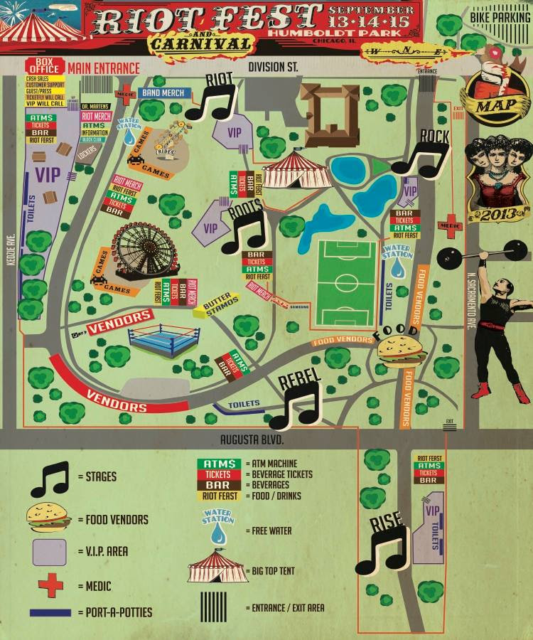 Riot Fest Chicago Map