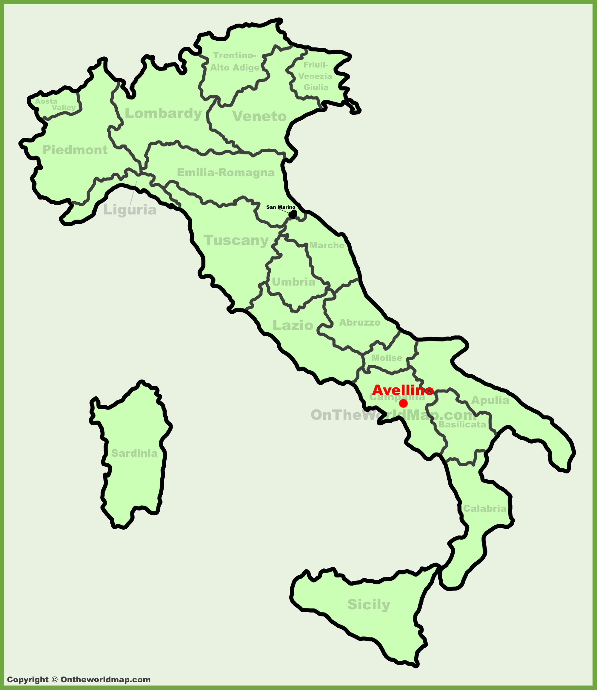 Avellino Italy Map World Map Gray