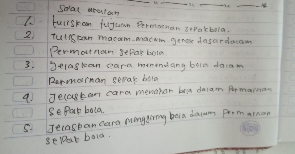 Tuliskan Tujuan Pemain Sepak Bola