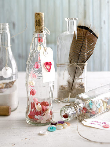 Valentine glass gift bottles