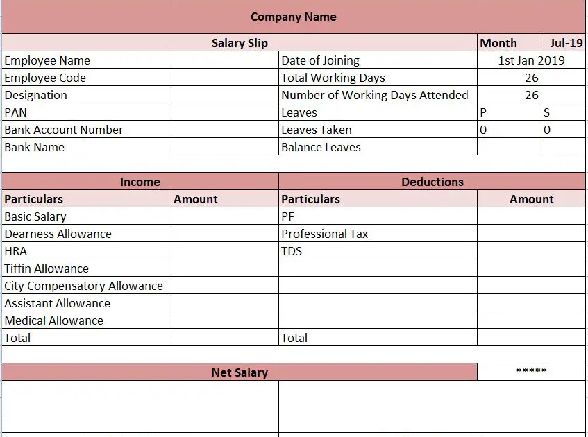 Salary Slip Format In Excel Malaysia Payslip Template For Payroll