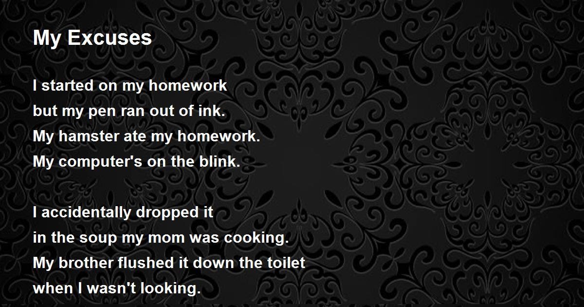 funny homework excuses poem