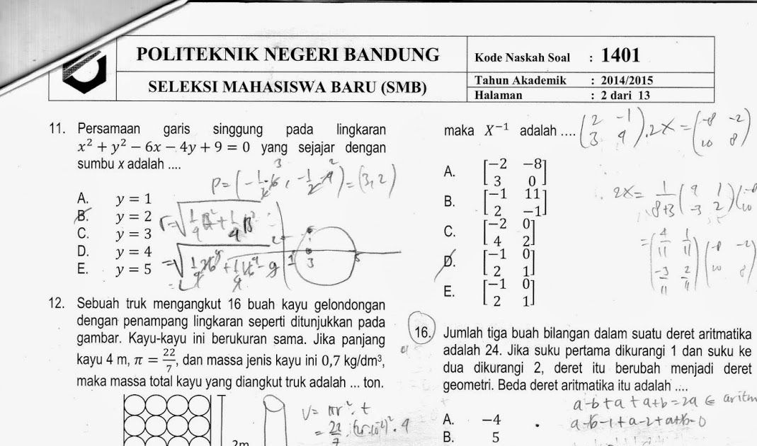 Contoh Soal Persamaan Garis Singgung