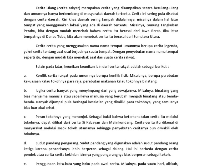 Cerita Rakyat Tentang Asal Usul Suatu Tempat Sebuah Tempat