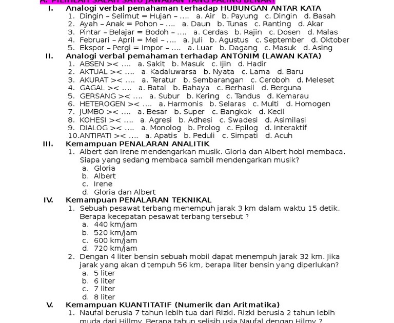 ➤ Get contoh soal cpns bidan dan kunci jawaban pics