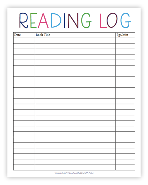 Free Printable Reading Log For 1st Grade - Emanuel Hill&rsquo;s Reading