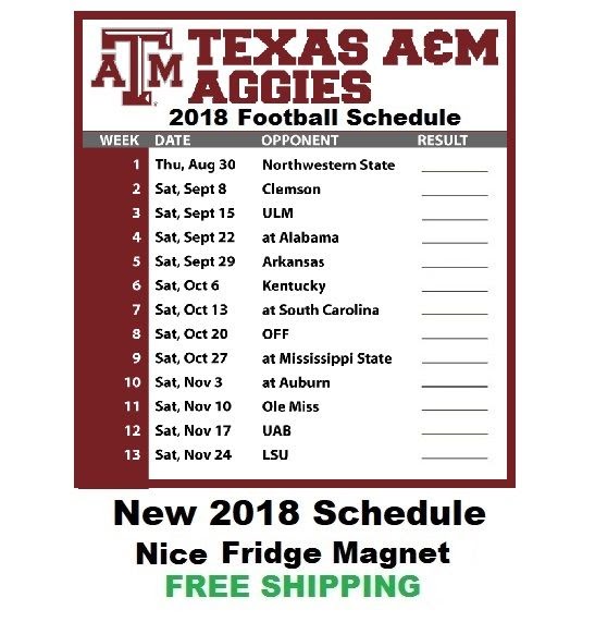 Texas A&amp;m Football Schedule - AliciaCutlack