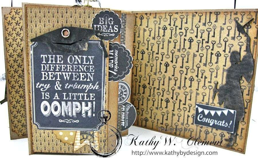 Authentique Accomplished Graduation Mini Album Tutorial by Kathy Clement for Gypsy Soul Laser Cuts 07