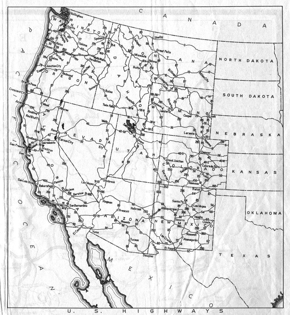 Map Of Western Us Highways