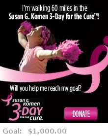Help me reach my goal for the Susan G. Komen San Francisco Bay Area 3-Day for the Cure!