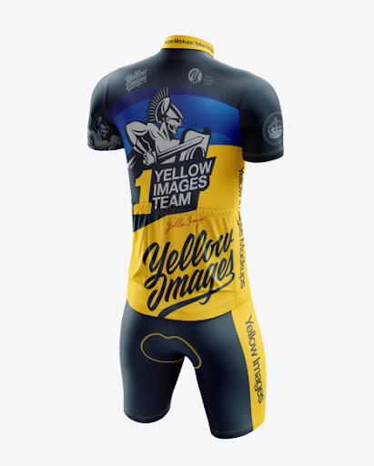 Mens Cycling Kit (Back Half Side View) Jersey Mockup PSD ...