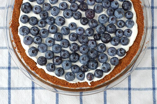 Blueberry yogurt tart with ginger graham crust by Eve Fox, Garden of Eating blog, copyright 2012
