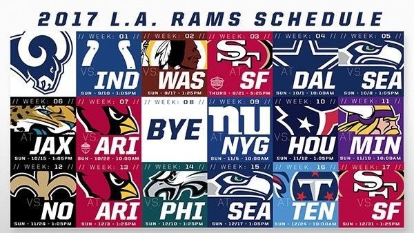 Rams Schedule - JuliShelby