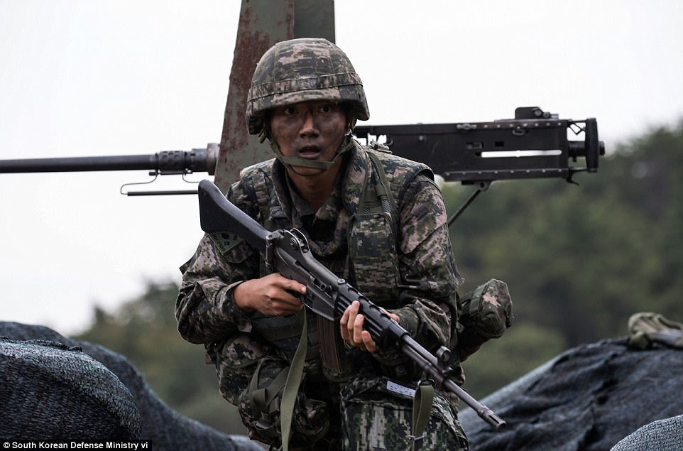 The exercise on Wednesday, which involved six brigades of the South Korean military aimed to defend a front-line island from North Korean threat
