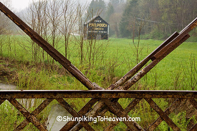 Mail Pouch Tobacco Barn Through Metal Truss Bridge, Monroe County, Ohio