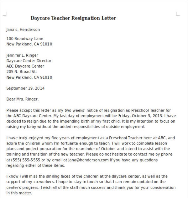 Sample Preschool Teacher Recommendation Letter - Sample Web a