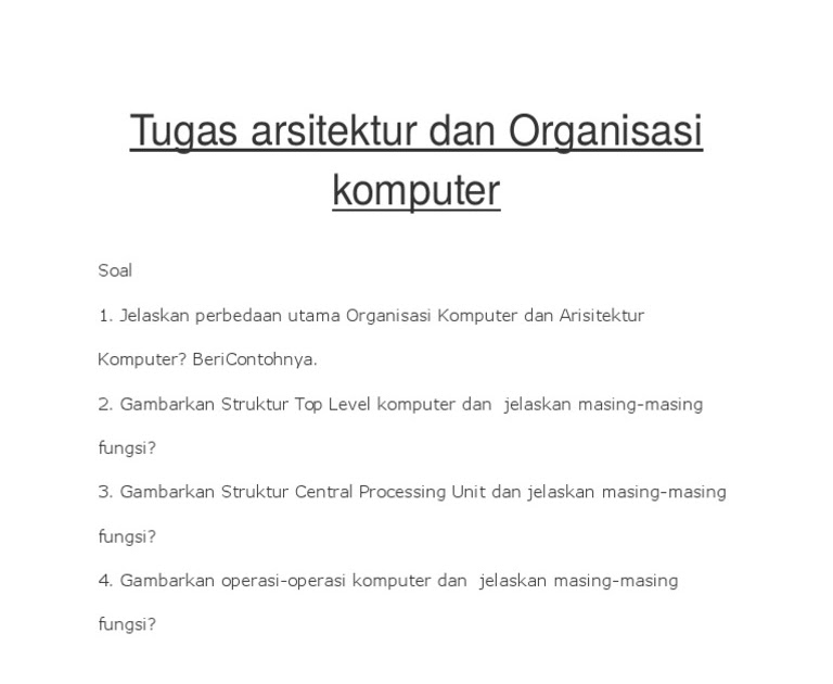 Struktur Utama Dalam Komputer Dan Cpu Beserta Fungsinya Berbagai Struktur