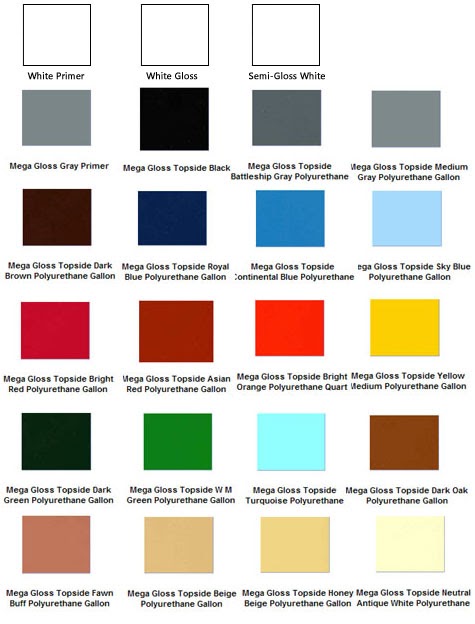Aluminum Boat Paint Color Chart Model C Plans - Marine Topside Paint Color Chart