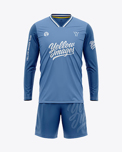 Download Mens Long Sleeve Soccer Kit Mockup Front View (PSD ...