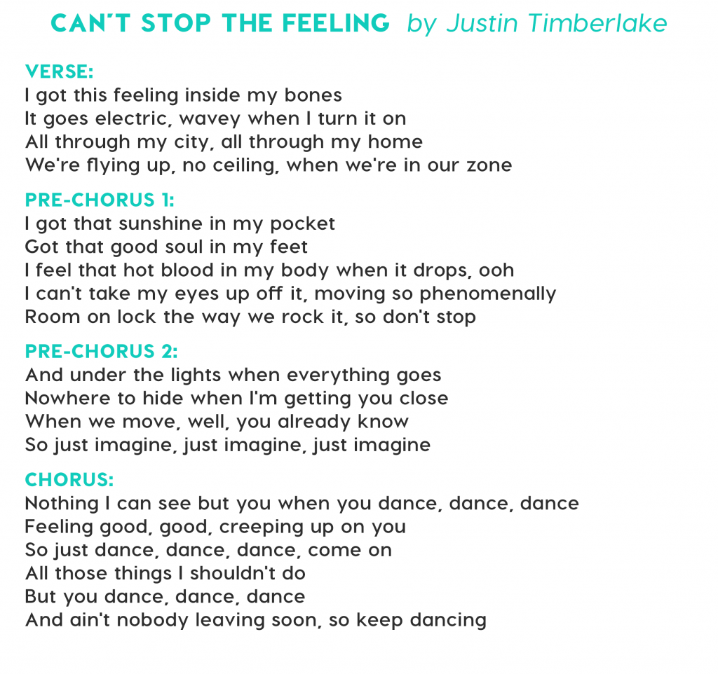 + lyrics to can t stop the feeling | #The Expert