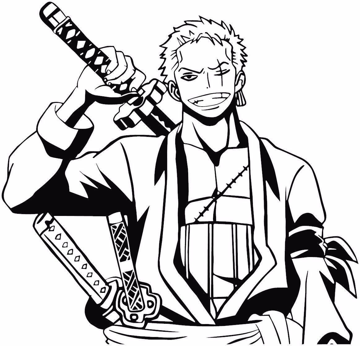 One Piece Wallpaper: Drawing One Piece Zoro Black And White