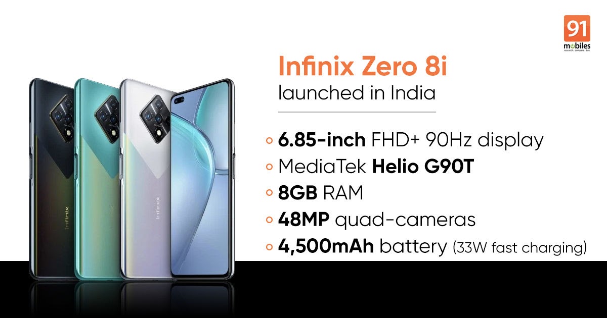 Infinix Zero 8i launched in India with 90Hz display, 48MP camera: price