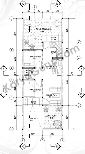 Contoh Unik Desain Rumah  Kayu  Bagian Dalam Autocad  