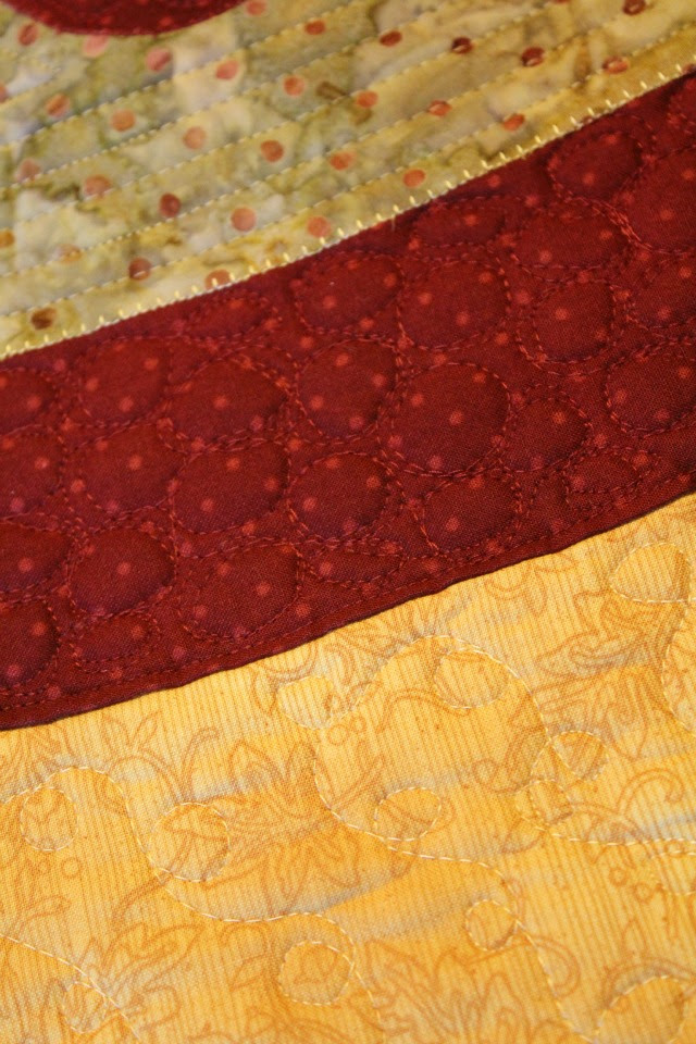 Persian Pickles table topper quilting detail