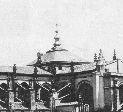Cimborrio de la Catedral de Toledo antes de 1910. Fotografía de Moreno