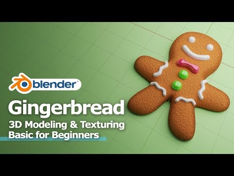 How to make Gingerbread Man 3D Modeling and Rendering with Cookie Material Shader in Blender - Basic for Beginners