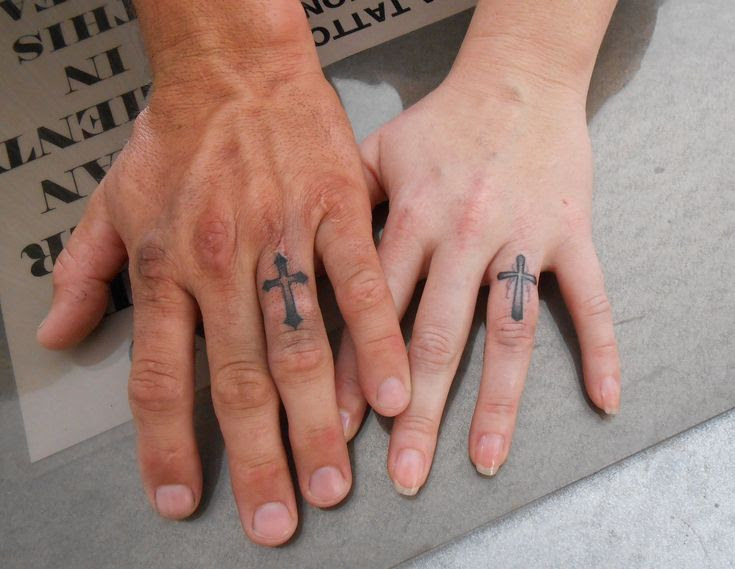 Small Cross Tattoo on Finger - wide 3